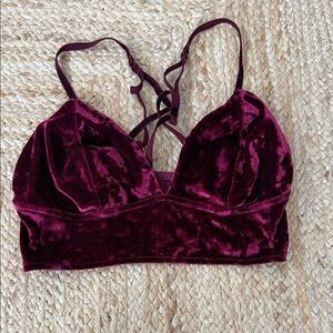 Velvet Bralette in Rich Burgundy